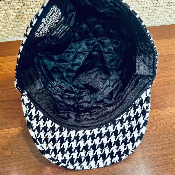 🌟HP🌟NWOT Black & White Soft Houndstooth Cadet Cap by Angela & William OSFM - Picture 10 of 13